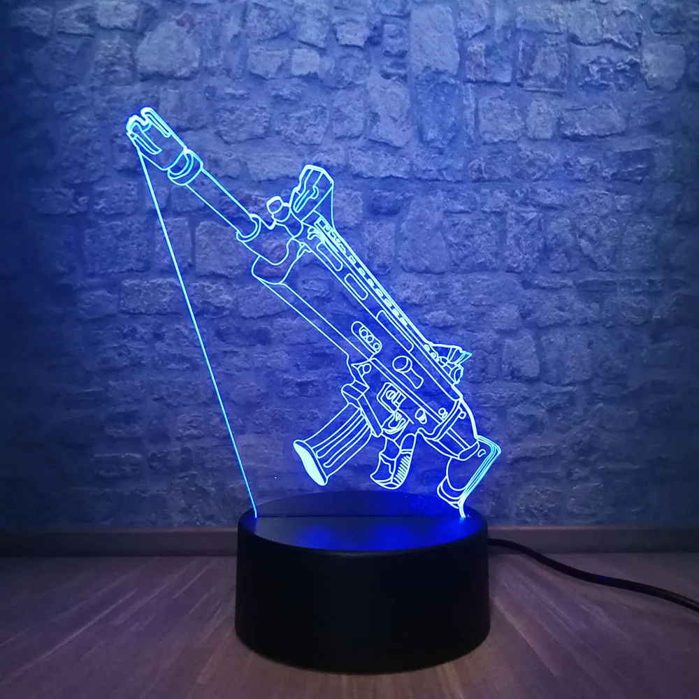 Новый 3D лампа остынет Королевская битва игра PUBG TPS SCAR L 7 цветов изменить Стол