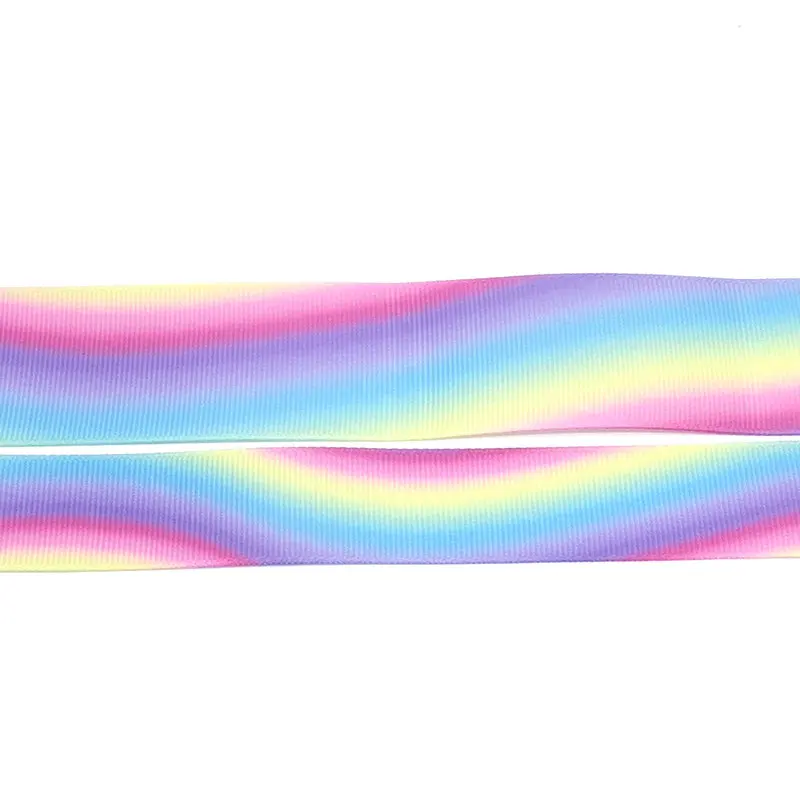 

5 yards 10mm 25mm 38mmrainbow stripe printed grosgrain ribbons cartoon ribbon diy hair bow gift wrap decoration rainbow ribbons
