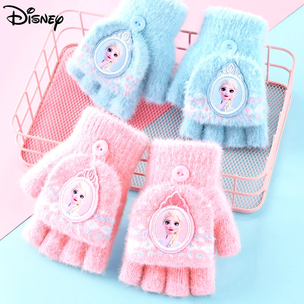 

Disney Girl Gloves Winter Snow Queen Gloves Girl Mittens Elsa Princess Kid Gloves Child Full Finger Baby Mittens 5-12T