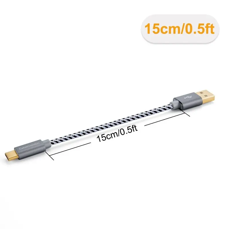 Короткий кабель USB C 6 дюймов A совместимый с MacBook(Pro) Pixel 3XL 2XL Galaxy S10 S9 OnePlus 6T и т. д. 15