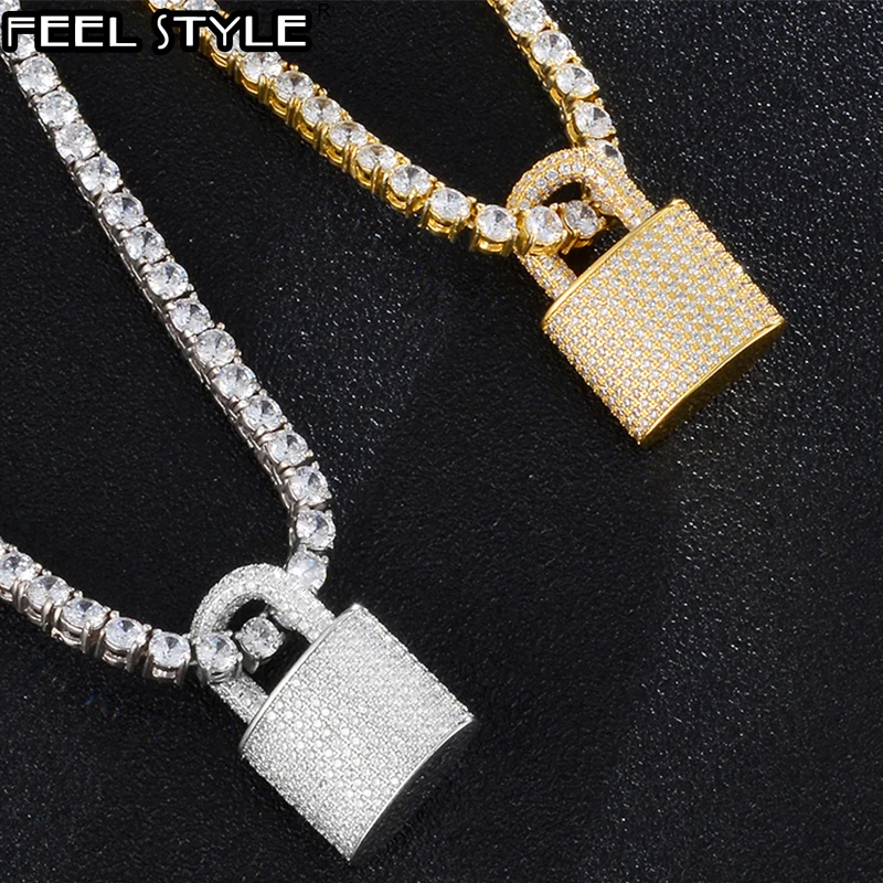 Ожерелье и подвеска для мужчин в стиле хип-хоп с блестящим кубическим цирконием |