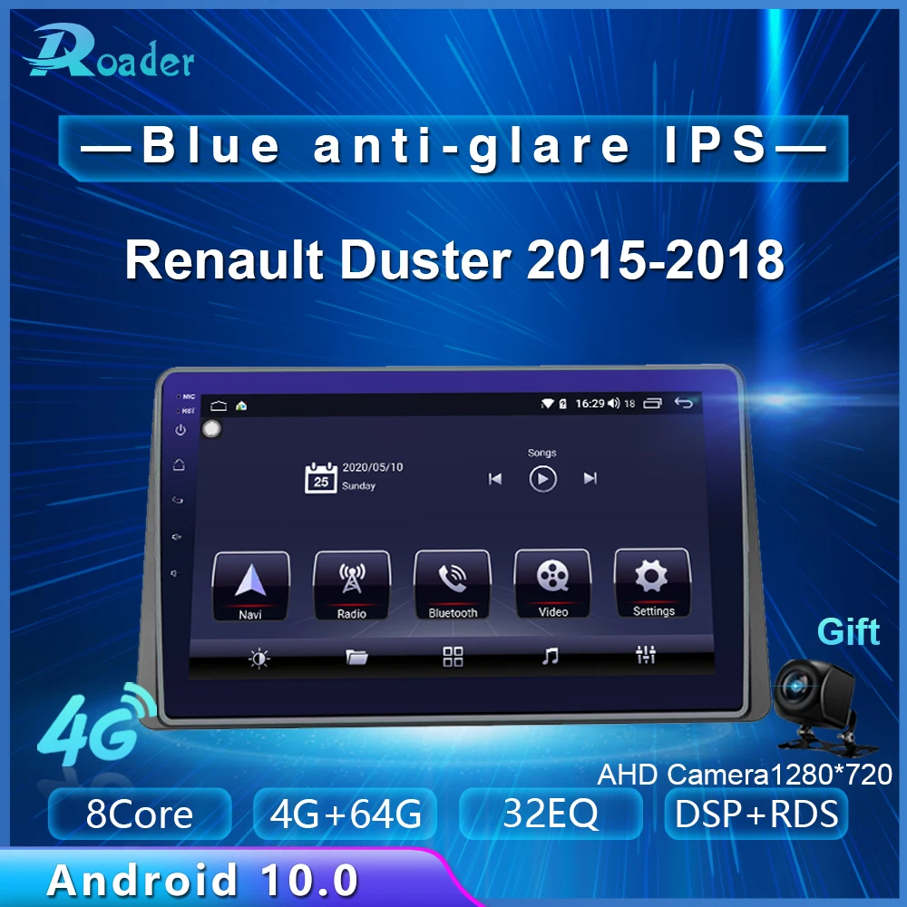 Автомобильный мультимедийный плеер Roader Android 10 0 автомобильный DVD для Renault Duster 2015 2018