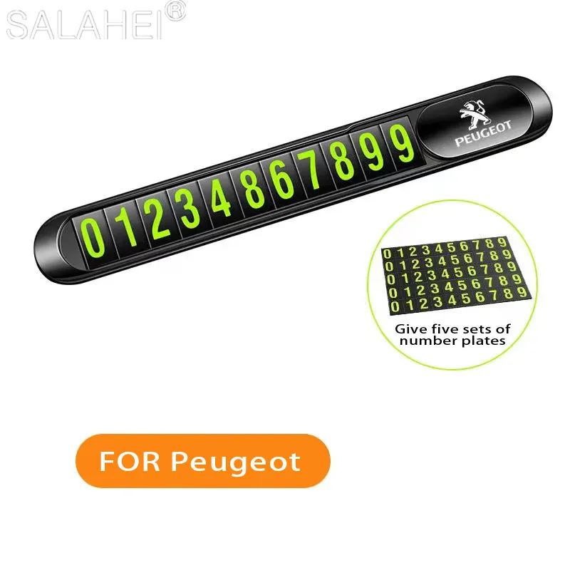 

Car Temporary Parking Card Phone Number Plate For Peugeot GT 206 207 208 301 307 308 407 507 508 408 308 406 2008 5008 3008 4008