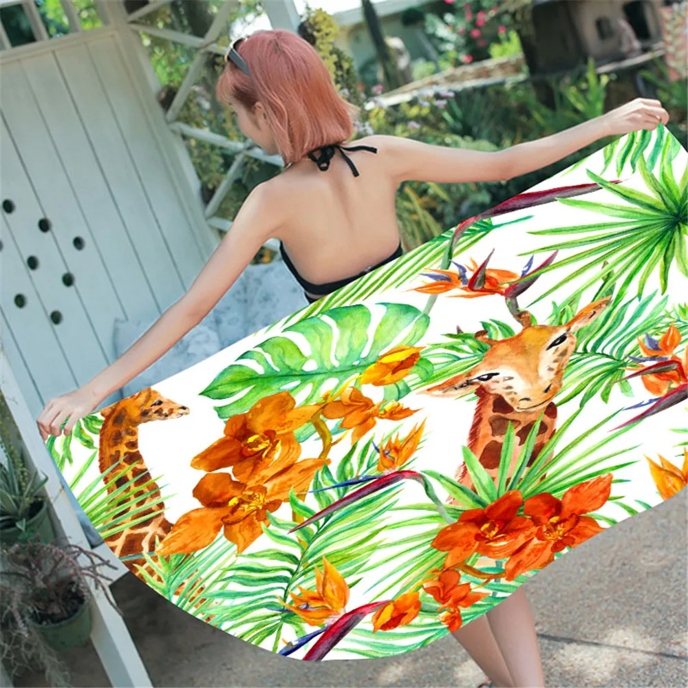 

Deer Bath Towel 3D Print Microfiber Rectangle Beach Towel Cartoon Animals Bathroom Towel for Kids Boys 150x180cm