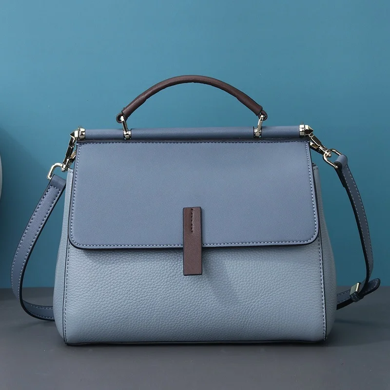 

Genuine leather handbags women 2021 new fashion messenger shoulder bag portable first layer cowhide distressed bag