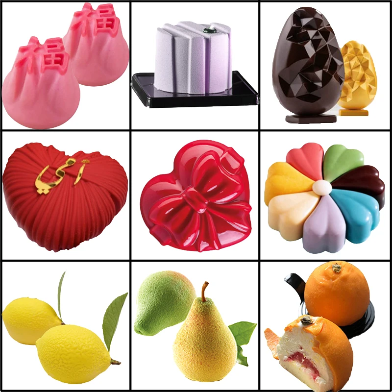 

Meibum 29 Types Silicone Cake Molds Food Grade Brownie Mousse Moulds Party Pastry Kitchen Bakeware French Dessert Baking Tools