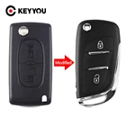 KEYYOU для Peugeot 207 307 407 408 308 для Citroen C4 C2 CE0536 HU83VA2 модифицированный откидной складной пульт дистанционного управления