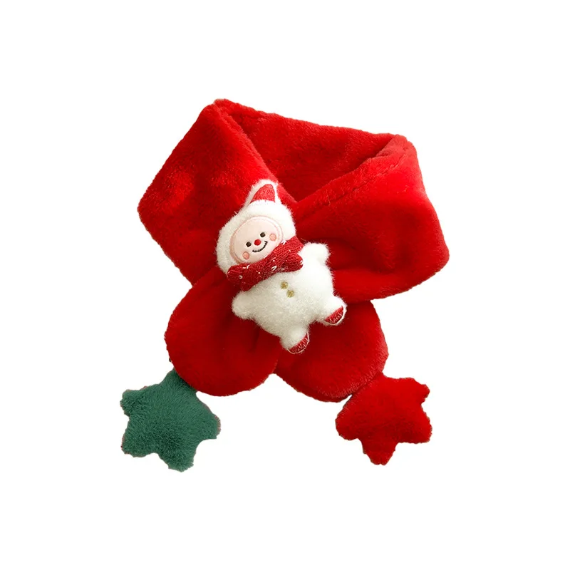 

Зимняя Рождественская мультяшная кукла милый снеговик двухсторонний Звездный Детский шарф детский теплый шарф