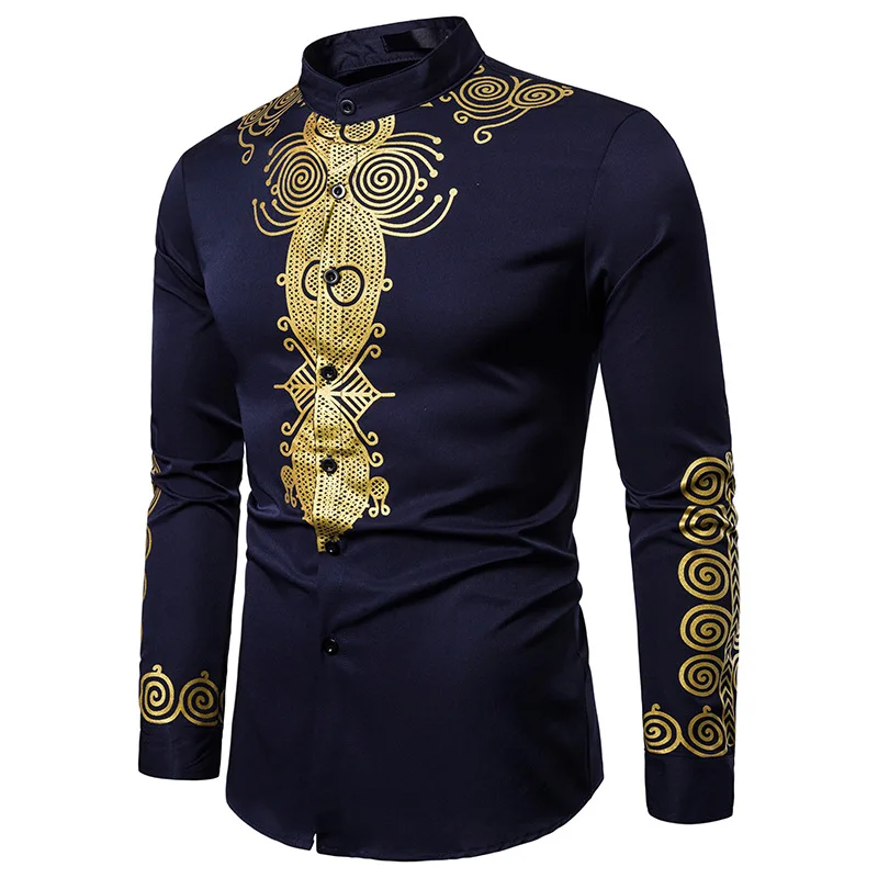 Повседневная рубашка мужская одежда Рубашки Африканский стиль chemise homme модные camisa masculina Фитнес рубашка с принтом