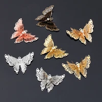 5pcslot 2535mm copper rose gold silver color butterfly charms for hair jewelry pendants fit diy jewelry making findings