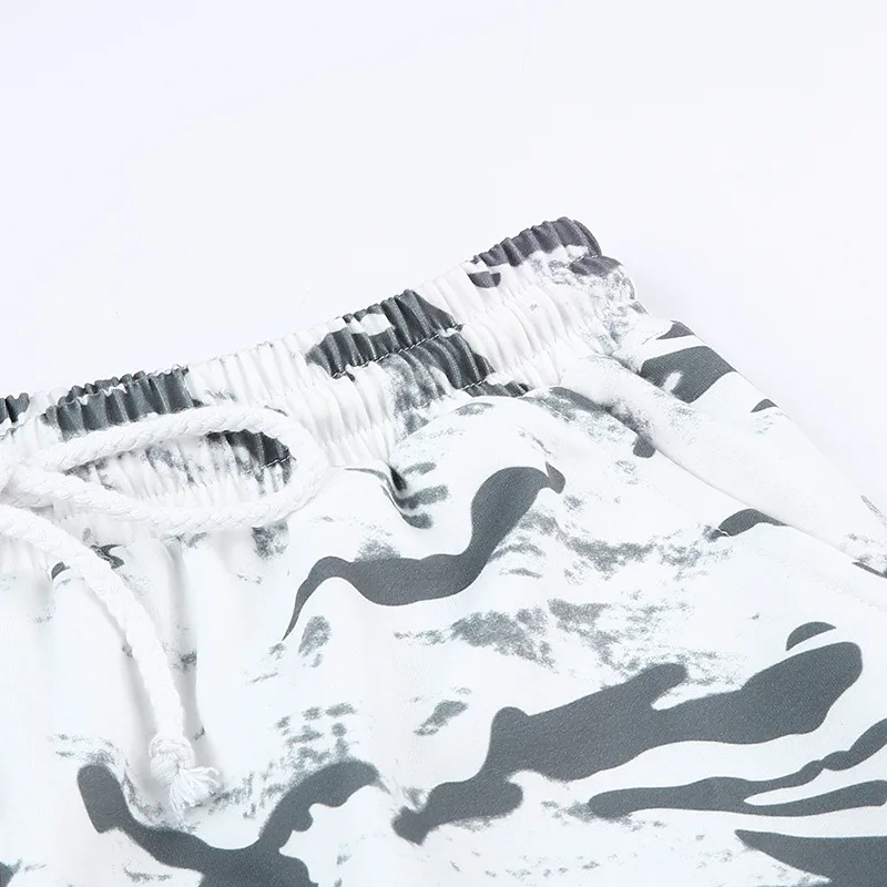 BOOFEENAA Tie Dye серые камуфляжные шаровары женские уличные джоггеры с высокой талией спортивные брюки повседневные свободные брюки осень C84-AG95