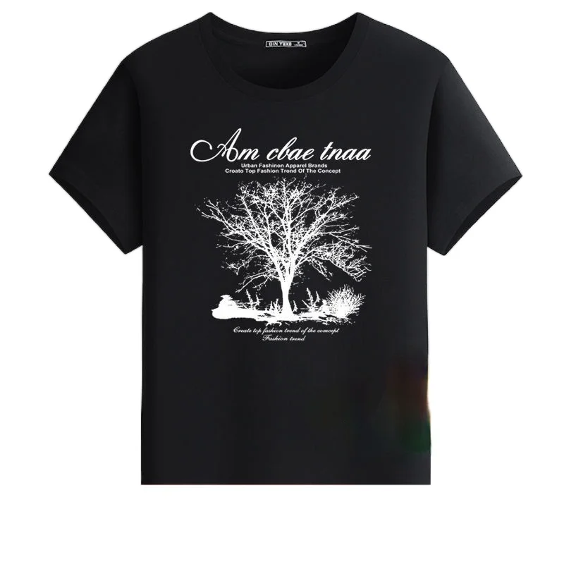 Мужская футболка 100% хлопок летнее платье с О образным вырезом Футболка