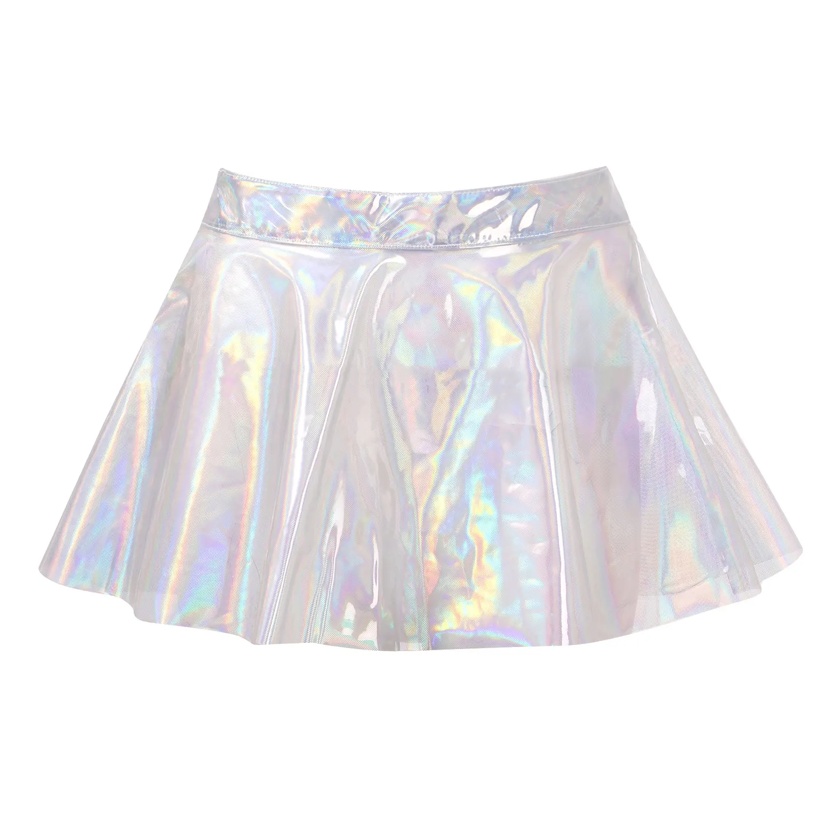 Женская голографическая плиссированная юбка прозрачная повседневная