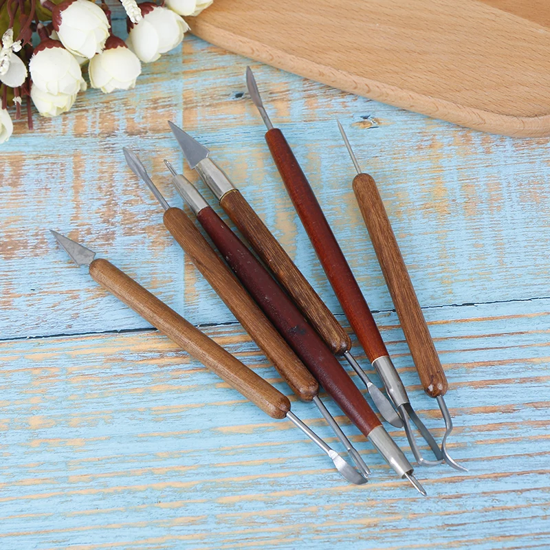 

6 PCS/Set Pottery Ceramics Tools Polymer Clay Modeling Tools Wax Carving Sculpt Tool