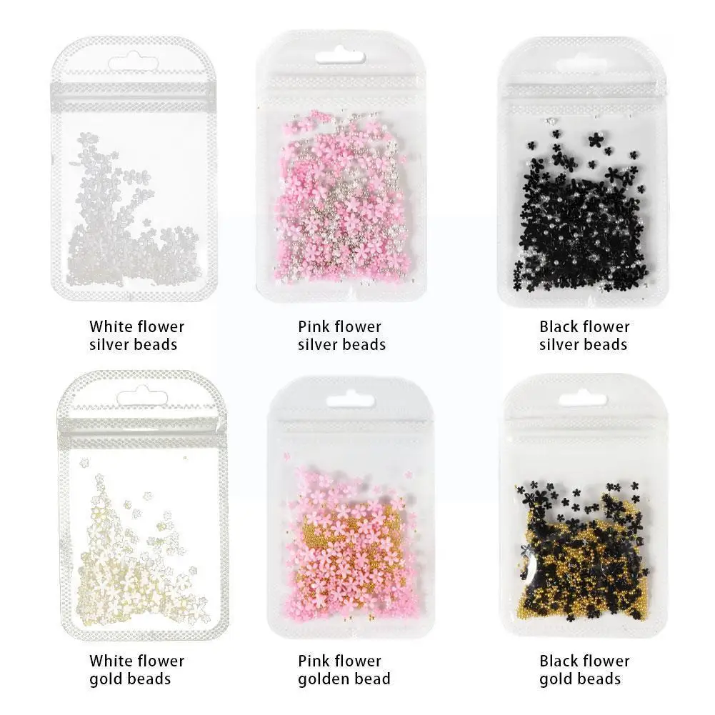 Черные розовые белые цветы золотые и серебряные бусины прозрачные жемчужины для