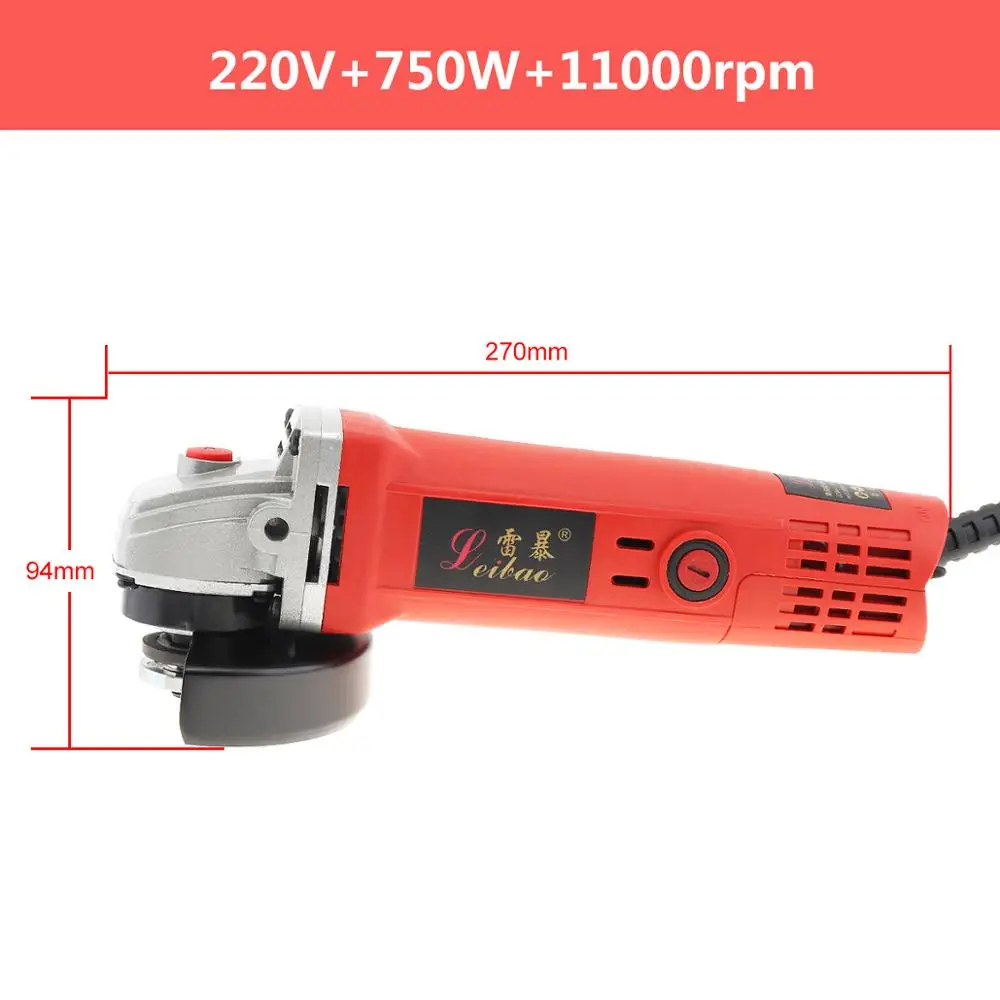750w 220V 700W/750W Electric Grinder Electric Angle Grinder with Protective Cover Support Polishing Disc for Rust Removal - Цвет: 750w
