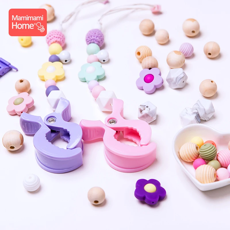 Детский Прорезыватель для зубов 1 комплект Силиконовые бусины Деревянный против