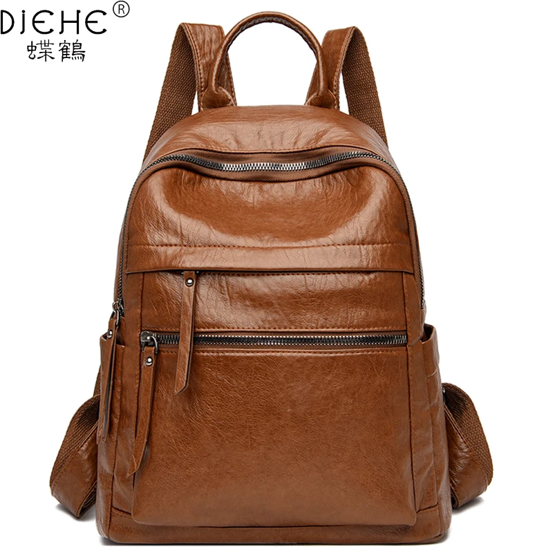 

Женский рюкзак из искусственной кожи в стиле ретро, школьный рюкзак для девочек-подростков, простые дизайнерские сумки на плечо для девочек...