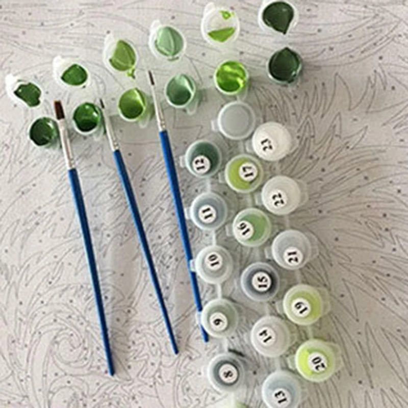 Diy Цифровая живопись по номерам Бескаркасный Абстрактный пейзаж Настенная