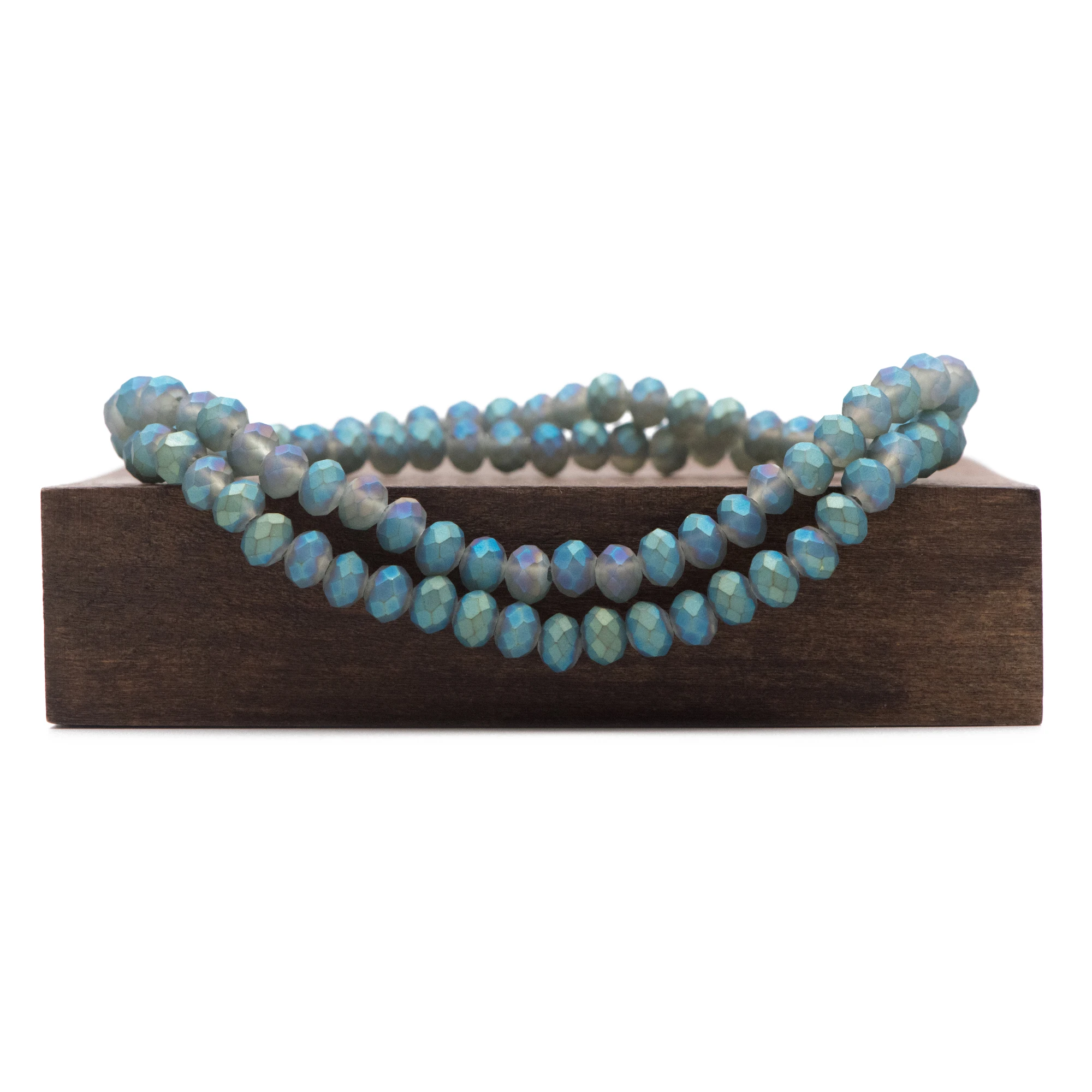 

Glass Faceted Rondelle 4x6mm, Chinese Crystal Rondelle beads, Matte Green (BZ06-140)/ 16" full strand/ 95 beads