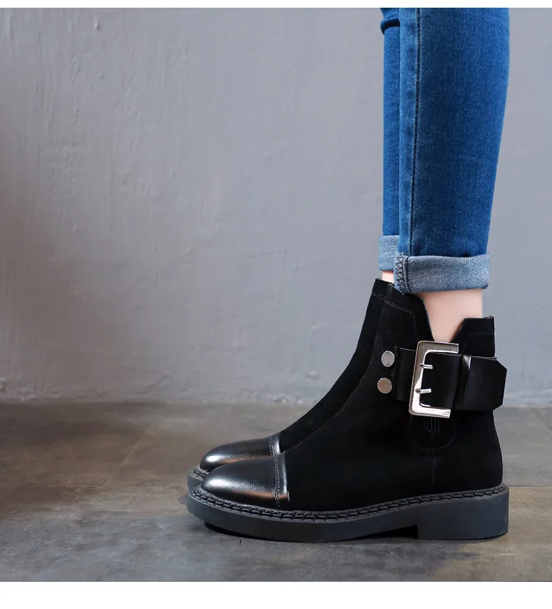 Botas mujer 2019 повседневная обувь женские ботинки на платформе Martin Модная брендовая