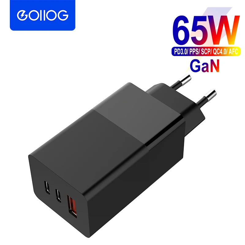 

GOIIOG 65W GaN Charger Quick Charge 4.0 3.0 Type C PD USB Charger with QC 4.0 3.0 Portable Fast Charger For Laptop iPhone 12 Pro
