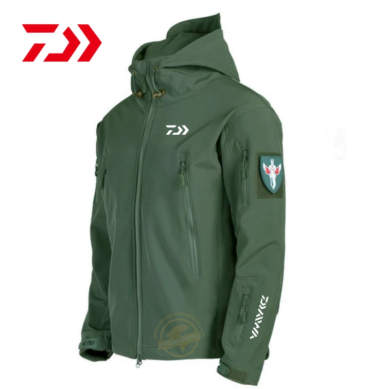 

Мужская зимняя армейская куртка Daiwa с бархатной подкладкой для рыбалки, уличная Водонепроницаемая армейская одежда для верховой езды