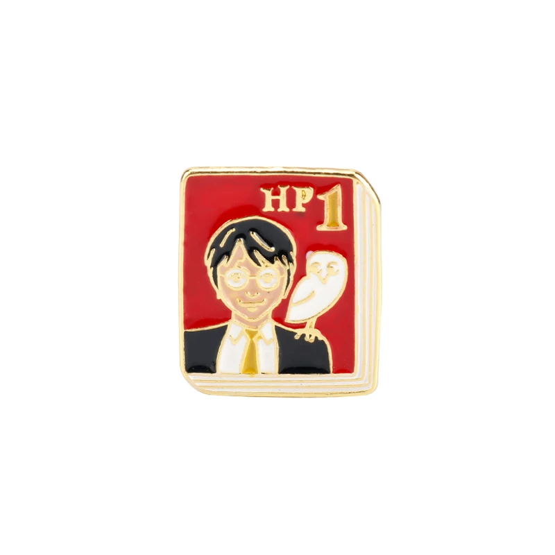 D611 Горячая hp фильм Знак школы Хогвартс на булавке брошь с милой эмалевые броши, булавки дары святить 9/3/4 книги Косплэй подарок - Окраска металла: D611