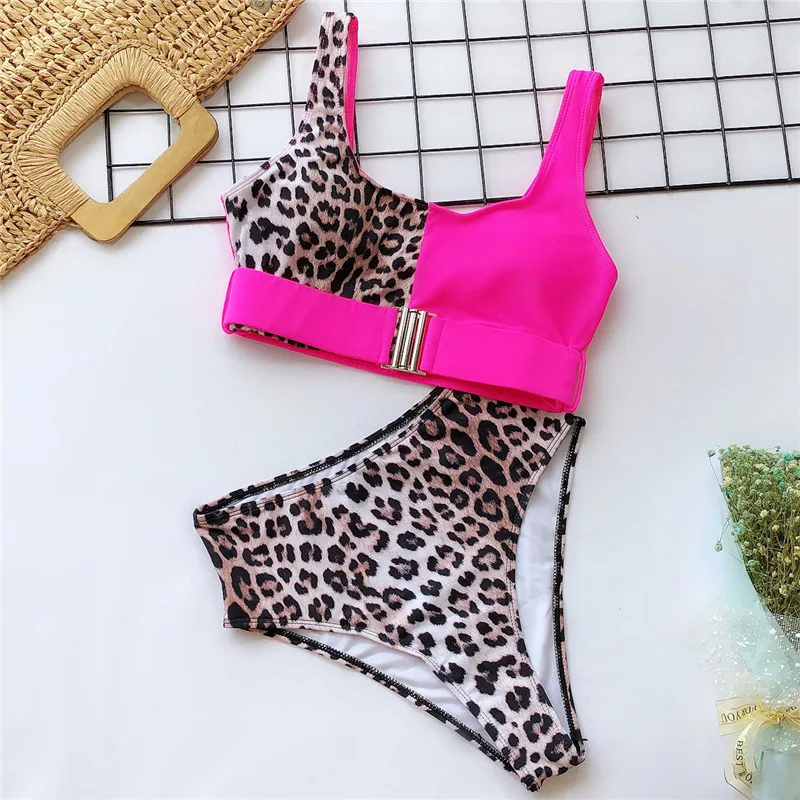 Maillot de bain Femme, новинка, леопардовый комплект бикини с высокой талией, бразильский купальник, женский купальник, женский купальник, Ретро стиль, бикини - Цвет: 1178-6