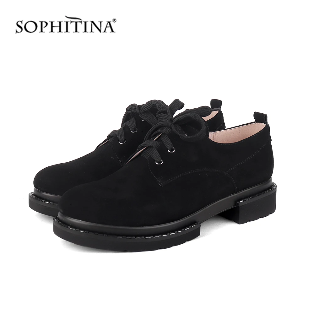 SOPHITINA/Стильные туфли на плоской подошве со шнуровкой Простые Модные неглубокие
