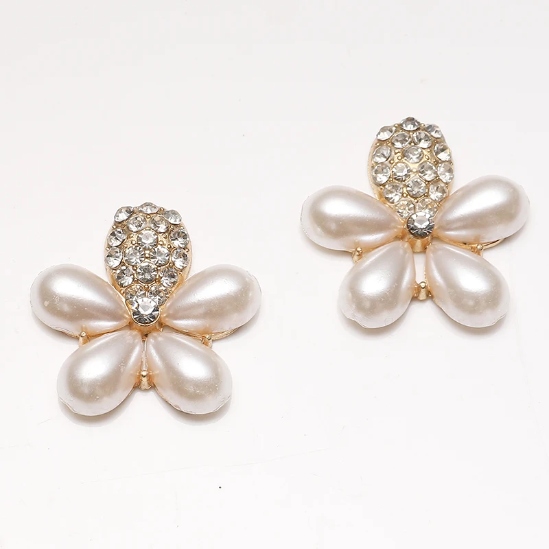10 шт. 32 мм жемчужный цветок Стразы Кнопки для DIY аксессуары волос или чехол