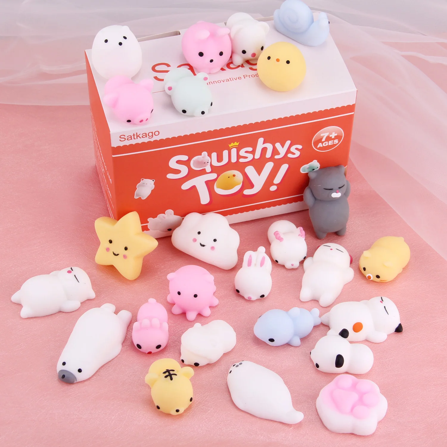 

Satkago1PCS Cute Kawaii Soft Squeeze Cartoon Animal Toy for Kids Adults Relieves Stress Anxiety Home Decoration