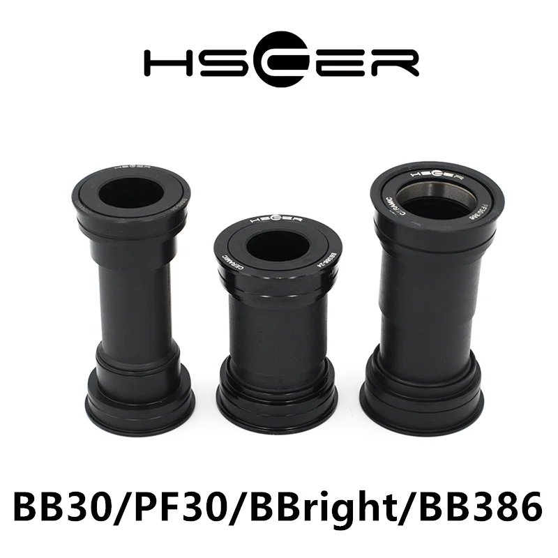 

Hscer MTB Road Bicycle Ceramic Bearing Bottom Bracket BB30/PF30/BBright/BB386 to 24mm 30m BB386 GXP DUB