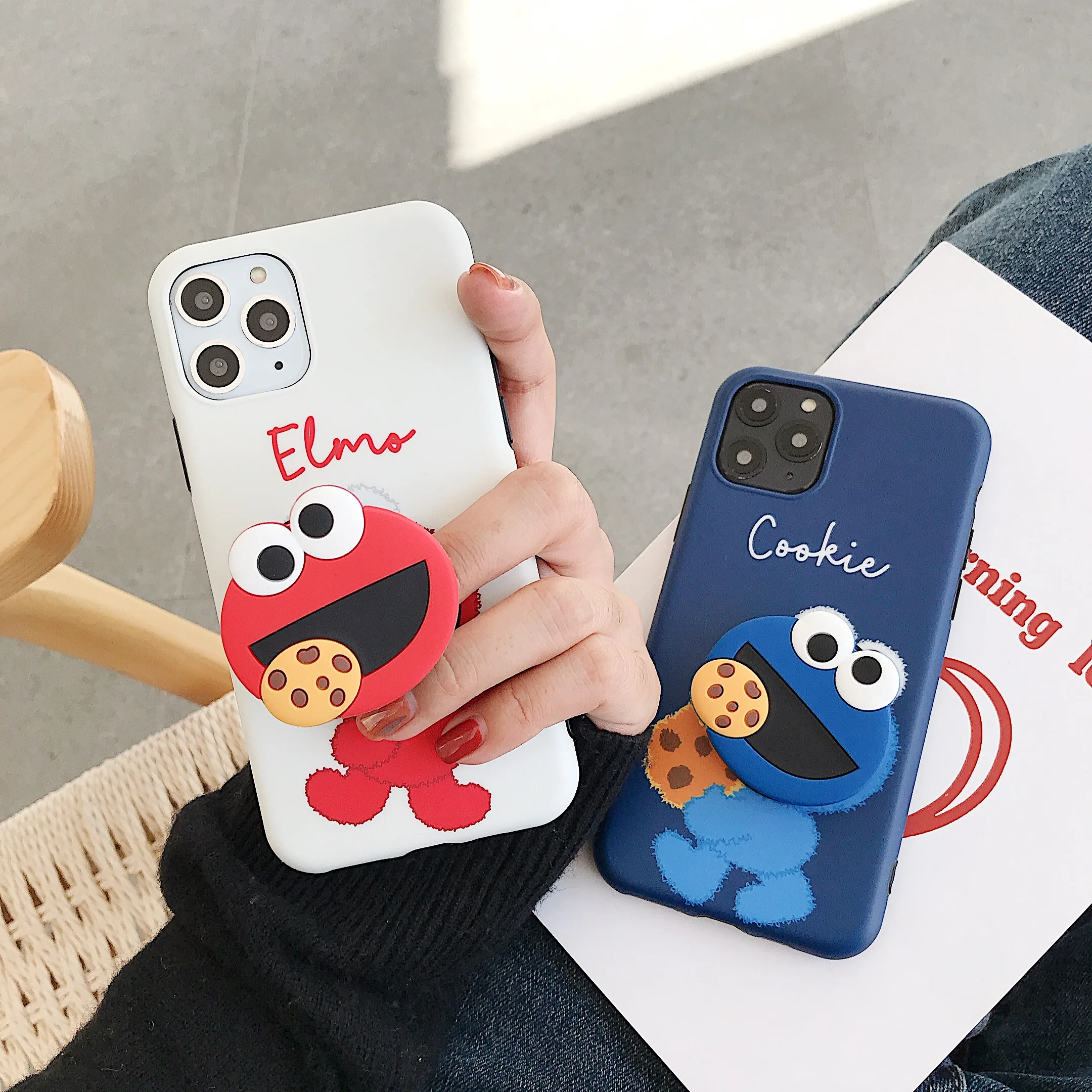 Чехол для телефона с милым 3d-рисунком из мультфильма Улица Сезам iphone 11 Pro Max 6 6S 7 8