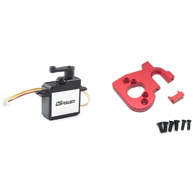 

RC Car Servo RC Spare Parts Metal Gear Servo with RC Car Motor Holder Replacement Accessories