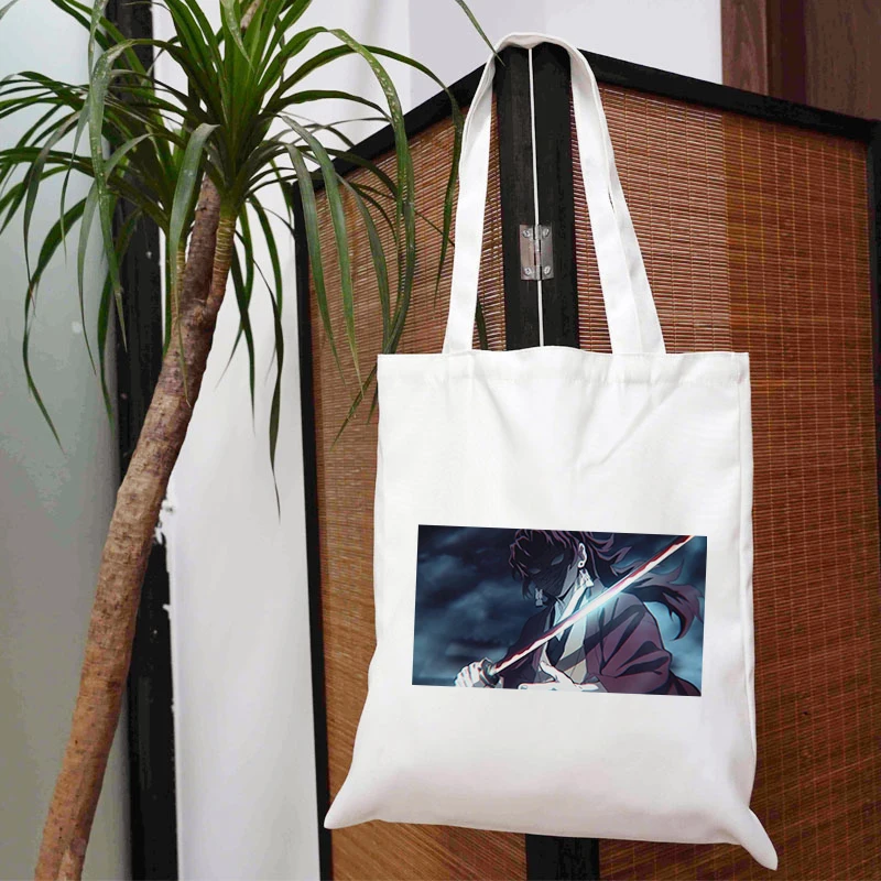 

Demon Slayer Shoping Bags Shopping for Boutique Shoulder Bag Woman Designer Handbags Cloth Women's Canvas Beach Shopper Fabric