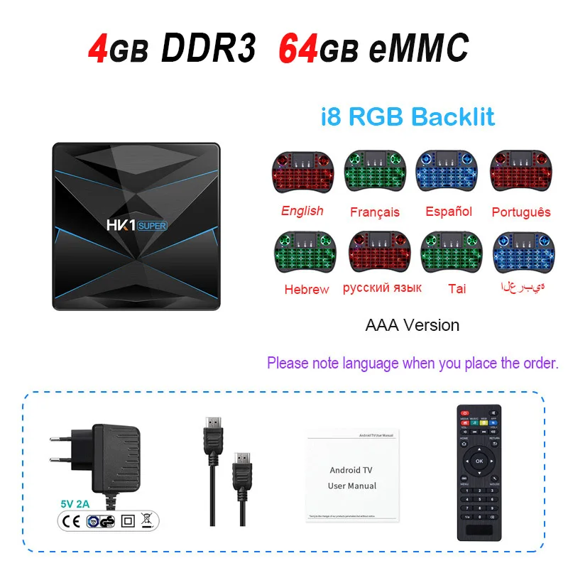 4GB 64GB i8RGB HK1 Супер смарт ТВ коробка 4 Гб 128 ГБ Android 9,0 ТВ-бокс на Rockchip RK3318 64 ГБ 32 ГБ ТВ коробка Google Assistant 4K 3D HD 2,4G/5G двойной Wifi - Цвет: 4GB 64GB i8RGB
