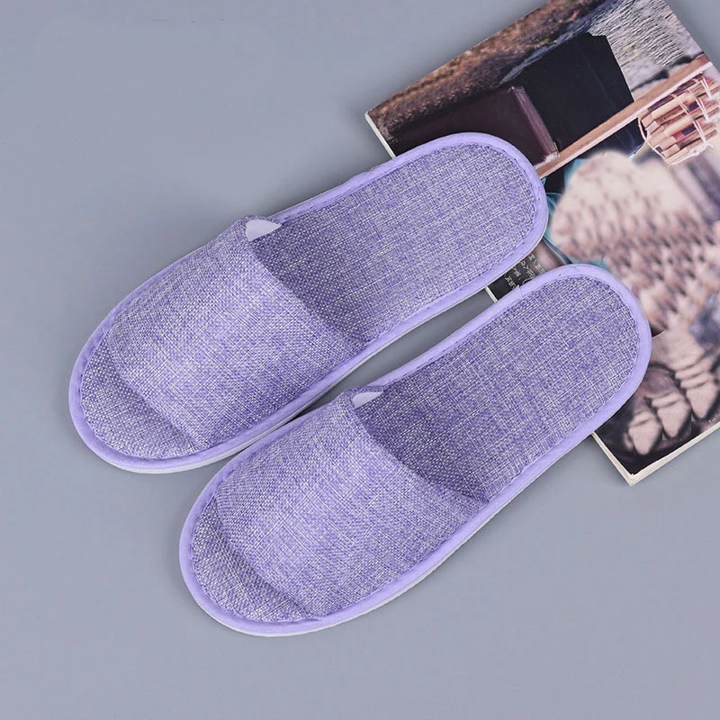 

Unisex Slippers Disposable Home Guest Indoor Slipper Home Hotel Travel Spa Portable Slippers Cotton Linen Breathable Slipper