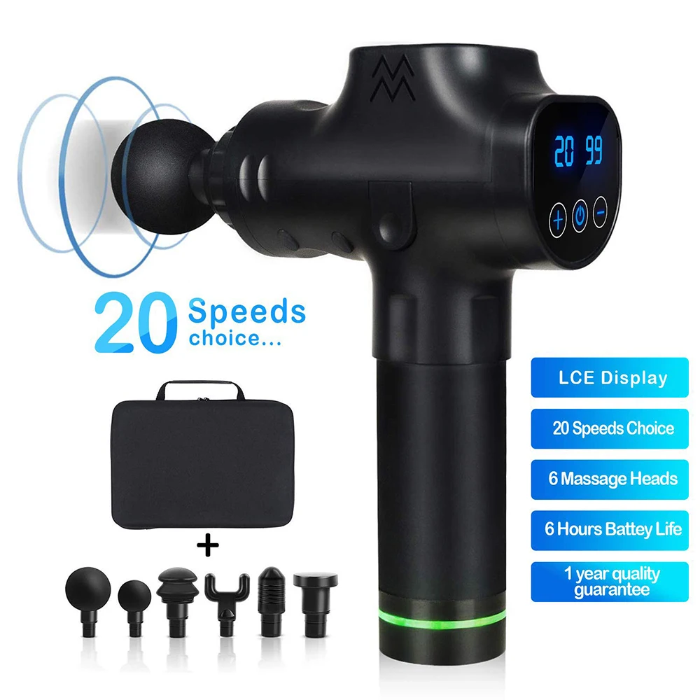 Массажный пистолет Colorfu С ЖК дисплеем массажер для глубоких мышц массаж мышечной