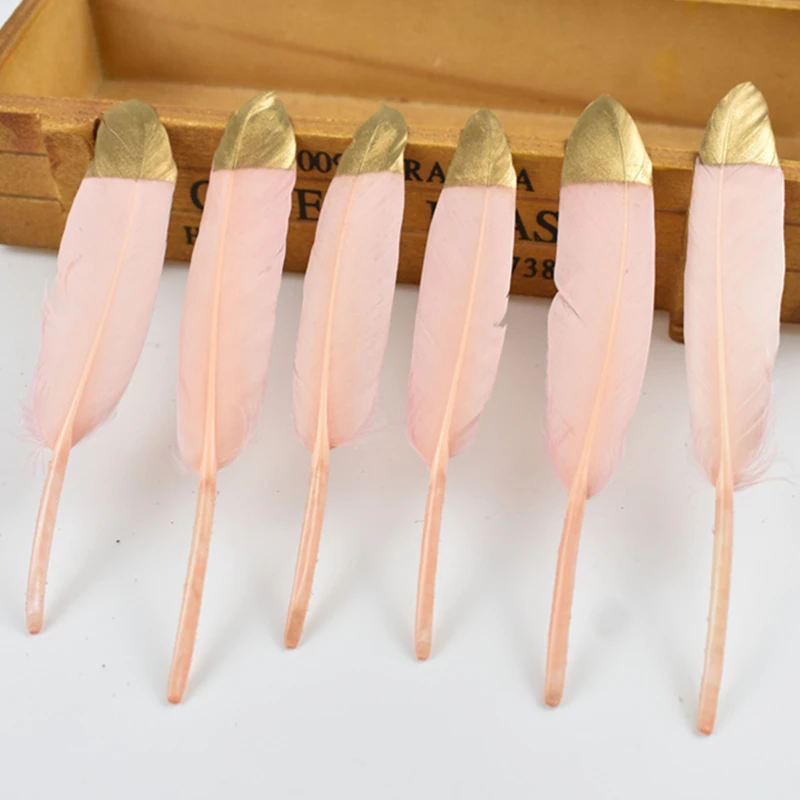

Gold Dipped Duck Feathers Goose Feathers for Crafts 10-15CM/4-6" Plume Decoration Feathers for Clothesfeather Top Feathers Diy