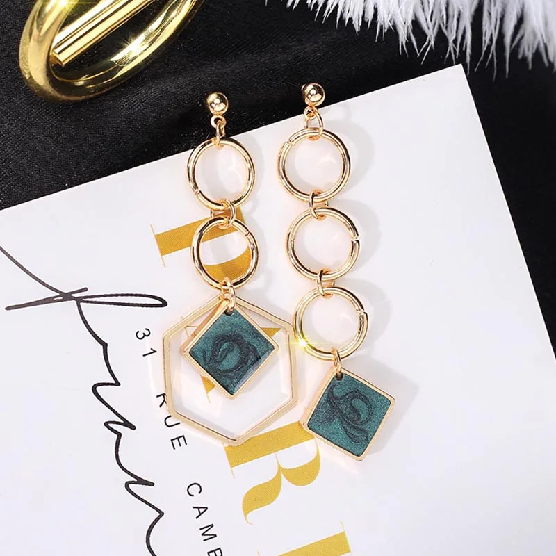 

Geometric diamond shaped asymmetrical earrings,not Easy to Fade, Lightweight, and Fashion Personality LL@17