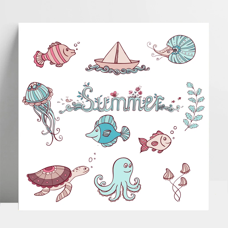 

AZSG Octopus Sea turtle Sailboat Clear Stamps For DIY Scrapbooking/Card Making/Album Decorative Silicone Stamp Crafts