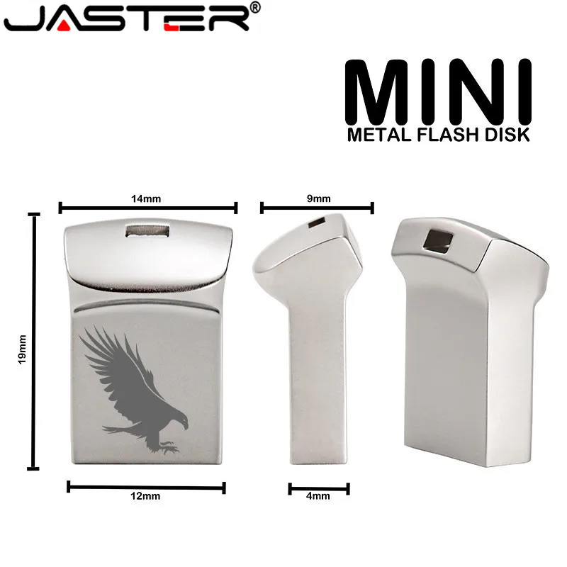 JASTER Silver Metal Mini Portable USB Super Micro Pen Drive 128GB 32GB 16GB 8GB 4GB Black Waterproof External Storage | Компьютеры и