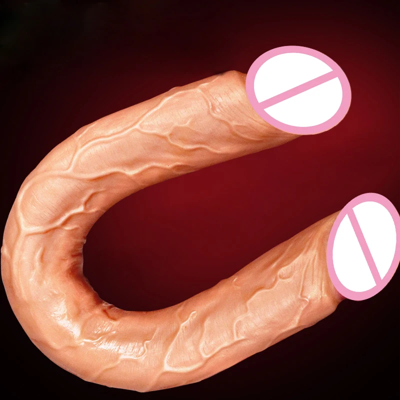 Двойная головка длинный большой пенис фаллоимитатор мягкий жидкий силикон