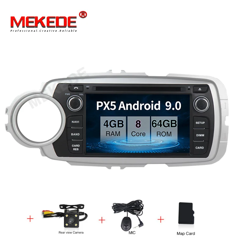 MEKEDE 4G ram 32G rom Android 9,0 автомобильное аудио-радио кассета для Toyota Yaris 2012- с gps Навигатор Радио ipod - Цвет: PX5