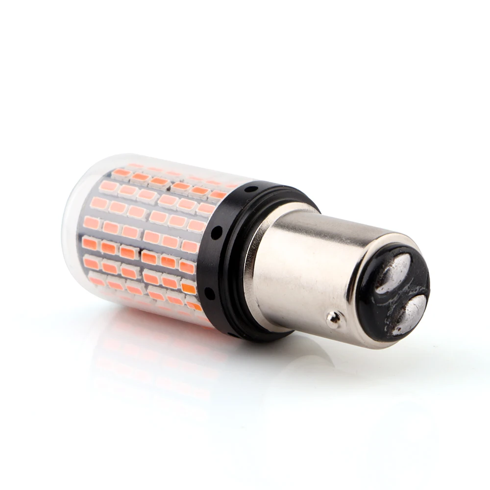 YM E-Bright 2 шт. 1157 BAY15D P21/5 Вт бесполярности светодиодный Canbus 3014 144 SMD Нет Ошибка Hyperflash автомобильного стоп-сигналы 12V Янтарная белого и красного цветов