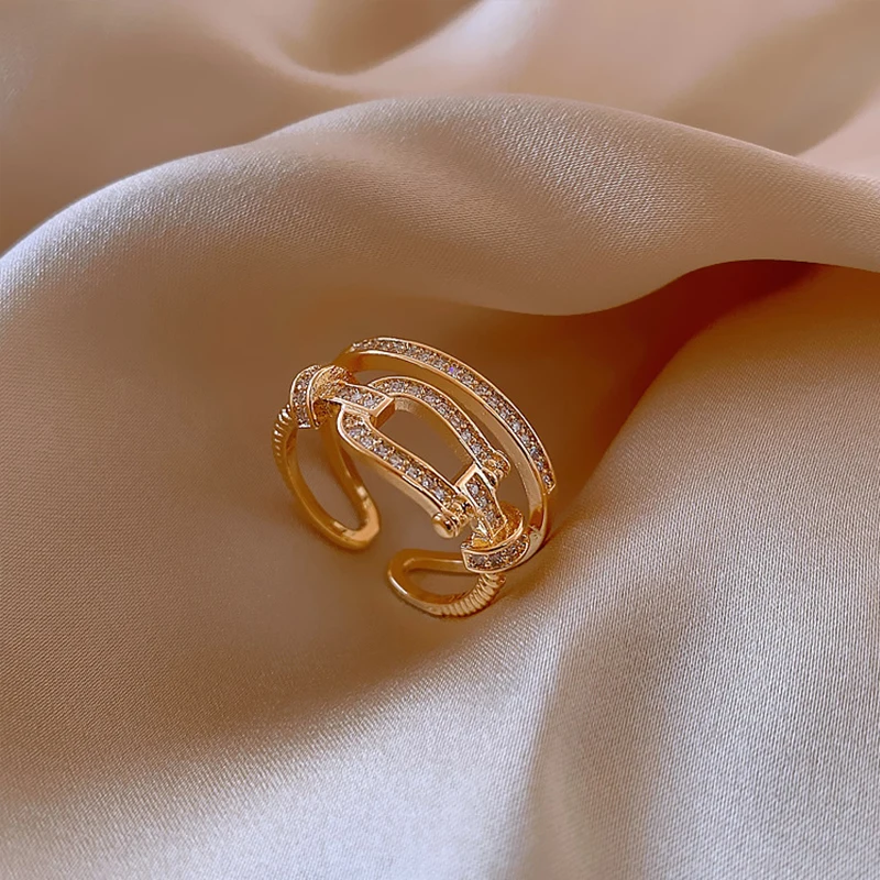 2020 в Корейском стиле новая мода Темперамент двойное кольцо для женщин Элегантные