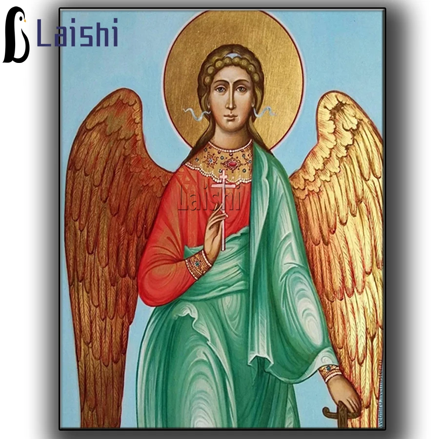 

Религиозная икона Archangel, вышивка, полный квадрат, Круглый Иисус, вышивка крестиком, «сделай сам», алмазная живопись, картина, свадебное украшение
