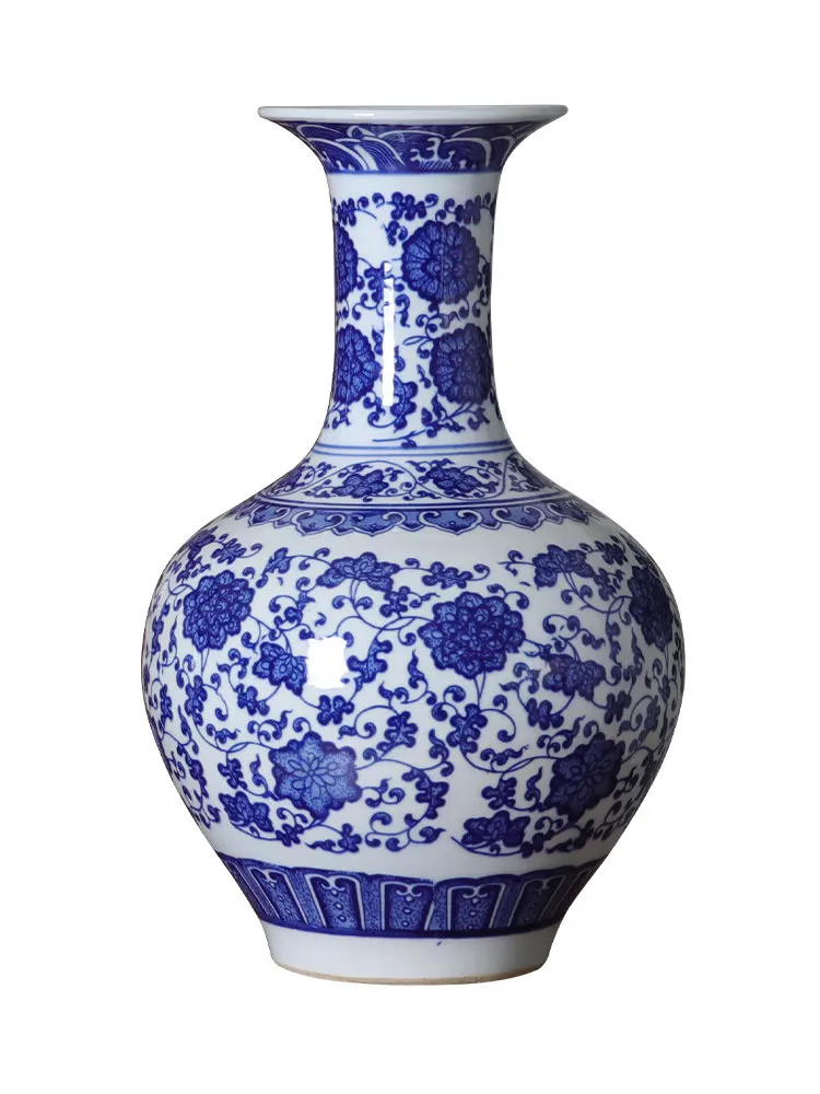 Китайский Цзиндэчжэнь сине-белая керамическая ваза фарфоровое украшение дома