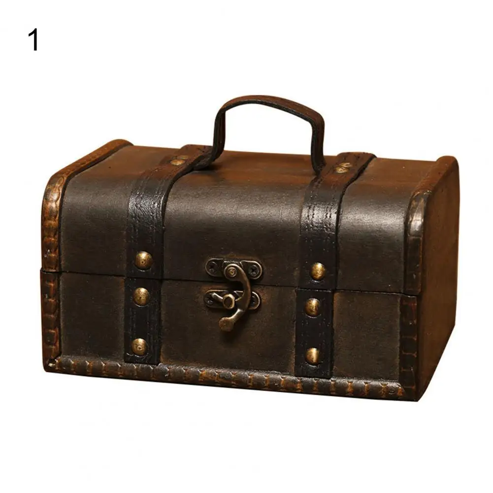 Waterproof Beautiful Retro Photography Supplies Suitcase Wood Treasure Chest for |